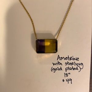 Ametrine gold plated sterling pendant